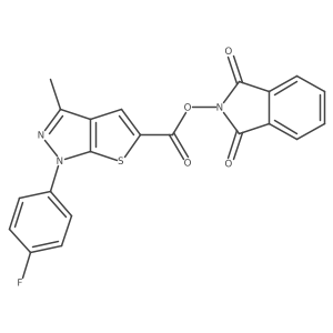 1,3-dioxo-2,3-dihydro-1H-isoindol-2-yl 1-(4-fluorophenyl)-3-methyl-1H-thieno[2,3-c]pyrazole-5-carboxylate结构式