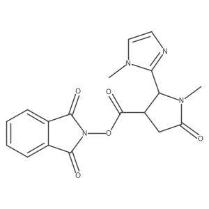 rac-1,3-dioxo-2,3-dihydro-1H-isoindol-2-yl (2R,3R)-1-methyl-2-(1-methyl-1H-imidazol-2-yl)-5-oxopyrrolidine-3-carboxylate Structure