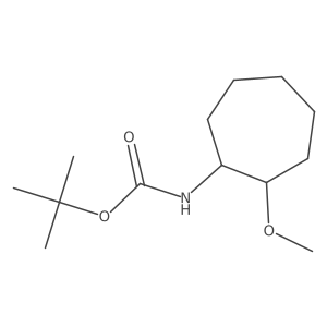 rac-tert-butyl N-[(1R,2R)-2-methoxycycloheptyl]carbamate Structure