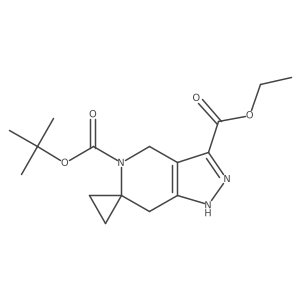 5'-(tert-Butyl) 3'-ethyl 2',7'-dihydrospiro[cyclopropane-1,6'-pyrazolo[4,3-c]pyridine]-3',5'(4'H)-dicarboxylate结构式
