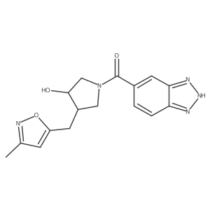 rel-(1H-Benzo[d][1,2,3]triazol-6-yl)((3S,4R)-3-hydroxy-4-((3-methylisoxazol-5-yl)methyl)pyrrolidin-1-yl)methanone Structure