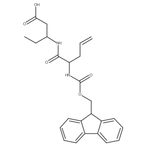 (3S)-3-[2-({[(9H-fluoren-9-yl)methoxy]carbonyl}amino)pent-4-enamido]pentanoic acid Structure