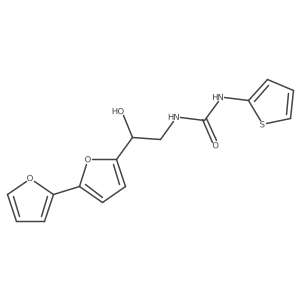3-(2-{[2,2'-Bifuran]-5-yl}-2-hydroxyethyl)-1-(thiophen-2-yl)urea结构式