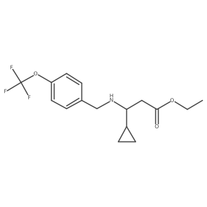 Ethyl 3-cyclopropyl-3-({[4-(trifluoromethoxy)phenyl]methyl}amino)propanoate结构式