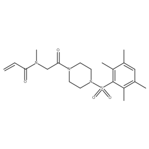 N-Methyl-N-[2-oxo-2-[4-(2,3,5,6-tetramethylphenyl)sulfonylpiperazin-1-yl]ethyl]prop-2-enamide结构式