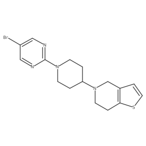 5-bromo-2-(4-{4H,5H,6H,7H-thieno[3,2-c]pyridin-5-yl}piperidin-1-yl)pyrimidine结构式
