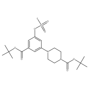Tert-butyl 4-{3-[(tert-butoxy)carbonyl]-5-[(fluorosulfonyl)oxy]phenyl}piperazine-1-carboxylate结构式