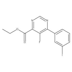 Ethyl 5-fluoro-6-(3-iodophenyl)pyrimidine-4-carboxylate结构式