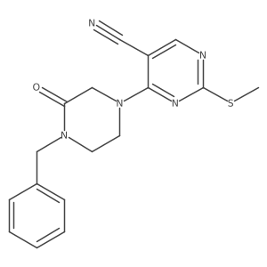 4-(4-Benzyl-3-oxopiperazin-1-yl)-2-(methylsulfanyl)pyrimidine-5-carbonitrile Structure