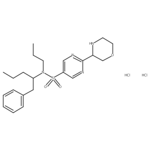 2-(morpholin-3-yl)-N-(1-phenylpentan-2-yl)-N-propylpyrimidine-5-sulfonamide dihydrochloride结构式