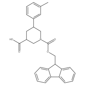1-{[(9H-fluoren-9-yl)methoxy]carbonyl}-5-(3-methylphenyl)piperidine-3-carboxylic acid结构式
