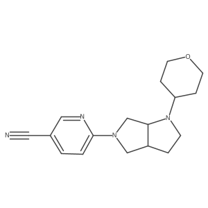 6-[1-(Oxan-4-yl)-octahydropyrrolo[3,4-b]pyrrol-5-yl]pyridine-3-carbonitrile结构式