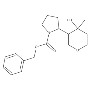 Benzyl 2-(4-hydroxy-4-methyloxan-3-yl)pyrrolidine-1-carboxylate结构式