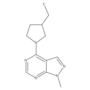 3-(fluoromethyl)-1-{1-methyl-1H-pyrazolo[3,4-d]pyrimidin-4-yl}pyrrolidine结构式