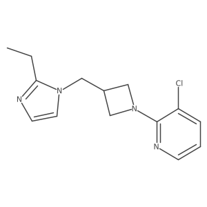 3-chloro-2-{3-[(2-ethyl-1H-imidazol-1-yl)methyl]azetidin-1-yl}pyridine结构式