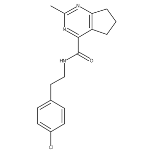N-[2-(4-chlorophenyl)ethyl]-2-methyl-5H,6H,7H-cyclopenta[d]pyrimidine-4-carboxamide结构式