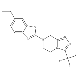 6-ethyl-2-[3-(trifluoromethyl)-5H,6H,7H,8H-[1,2,4]triazolo[4,3-a]pyrazin-7-yl]-1,3-benzothiazole结构式