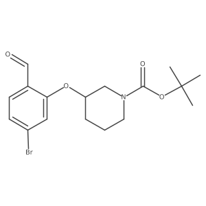 tert-Butyl 3-(5-bromo-2-formylphenoxy)piperidine-1-carboxylate结构式