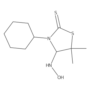3-Cyclohexyl-4-(hydroxyamino)-5,5-dimethyl-1,3-thiazolidine-2-thione结构式
