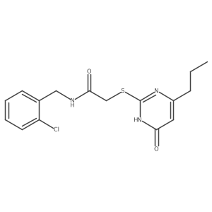 N-(2-chlorobenzyl)-2-((6-oxo-4-propyl-1,6-dihydropyrimidin-2-yl)thio)acetamide结构式