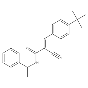 (2Z)-3-(4-tert-butylphenyl)-2-cyano-N-(1-phenylethyl)prop-2-enamide Structure