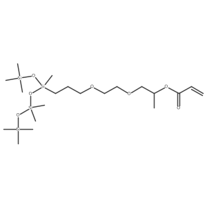 1-[2-[3-[[Dimethyl(trimethylsilyloxy)silyl]oxy-methyl-trimethylsilyloxysilyl]propoxy]ethoxy]propan-2-yl prop-2-enoate结构式