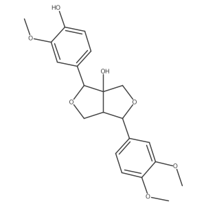 1H,3H-Furo[3,4-c]furan-3a(4H)-ol, 1-(3,4-dimethoxyphenyl)dihydro-4-(4-hydroxy-3-methoxyphenyl)-, (1S,3aS,4R,6aR)- Structure