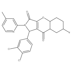 1-(3,4-dichlorophenyl)-7-fluoro-2-(4-methylpyridin-2-yl)-4a,5,6,7,8,8a-hexahydro-1H-chromeno[2,3-c]pyrrole-3,9-dione Structure