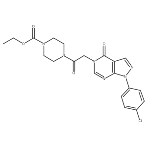 ethyl 4-[2-[1-(4-chlorophenyl)-4-oxo-pyrazolo[3,4-d]pyrimidin-5-yl]acetyl]piperazine-1-carboxylate结构式