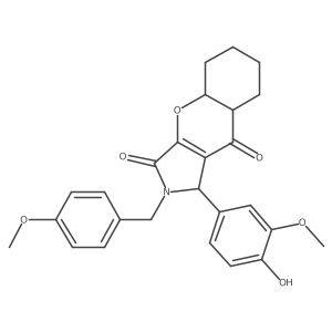 1-(4-hydroxy-3-methoxyphenyl)-2-[(4-methoxyphenyl)methyl]-4a,5,6,7,8,8a-hexahydro-1H-chromeno[2,3-c]pyrrole-3,9-dione Structure