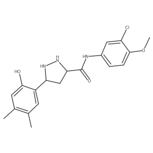 N-(3-chloro-4-methoxyphenyl)-5-(2-hydroxy-4,5-dimethylphenyl)pyrazolidine-3-carboxamide结构式