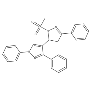 2-(methylsulfonyl)-1',3',5-triphenyl-3,4-dihydro-1'H,2H-3,4'-bipyrazole结构式