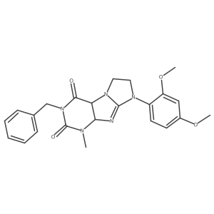 2-Benzyl-6-(2,4-dimethoxyphenyl)-4-methyl-4a,7,8,9a-tetrahydropurino[7,8-a]imidazole-1,3-dione结构式