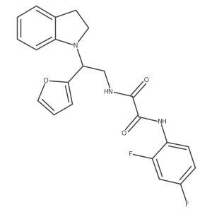N1-(2,4-difluorophenyl)-N2-(2-(furan-2-yl)-2-(indolin-1-yl)ethyl)oxalamide结构式