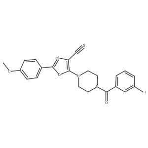 5-(4-(3-Chlorobenzoyl)piperazin-1-yl)-2-(4-methoxyphenyl)oxazole-4-carbonitrile结构式