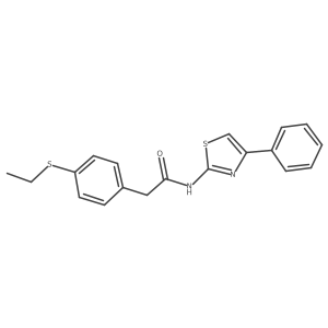 2-(4-(ethylthio)phenyl)-N-(4-phenylthiazol-2-yl)acetamide结构式