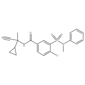 4-chloro-N-(1-cyano-1-cyclopropylethyl)-3-[methyl(phenyl)sulfamoyl]benzamide结构式