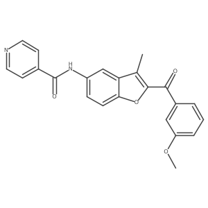 N-[2-(3-methoxybenzoyl)-3-methyl-1-benzofuran-5-yl]pyridine-4-carboxamide结构式