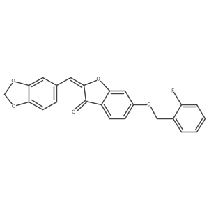 (2Z)-2-(1,3-benzodioxol-5-ylmethylidene)-6-[(2-fluorobenzyl)oxy]-1-benzofuran-3(2H)-one结构式