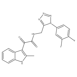 N-((1-(3,4-difluorophenyl)-1H-tetrazol-5-yl)methyl)-2-(2-methyl-1H-indol-3-yl)-2-oxoacetamide Structure