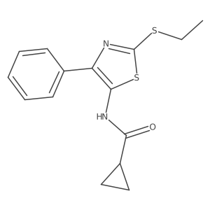 N-[2-(ethylsulfanyl)-4-phenyl-1,3-thiazol-5-yl]cyclopropanecarboxamide Structure