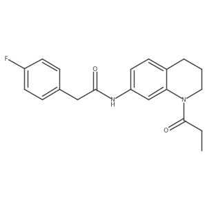 2-(4-fluorophenyl)-N-(1-propionyl-1,2,3,4-tetrahydroquinolin-7-yl)acetamide Structure