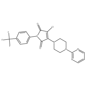 3-chloro-4-[4-(pyrimidin-2-yl)piperazin-1-yl]-1-[4-(trifluoromethyl)phenyl]-2,5-dihydro-1H-pyrrole-2,5-dione Structure