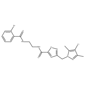 N-[2-[(2-Bromobenzoyl)amino]ethyl]-3-[(4-chloro-3,5-dimethyl-1H-pyrazol-1-yl)methyl]-1,2,4-oxadiazole-5-carboxamide Structure