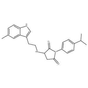 3-{[2-(5-methyl-1H-indol-3-yl)ethyl]amino}-1-[4-(propan-2-yl)phenyl]pyrrolidine-2,5-dione Structure