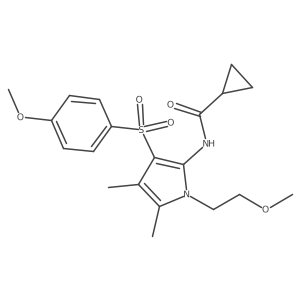 N-{1-(2-methoxyethyl)-3-[(4-methoxyphenyl)sulfonyl]-4,5-dimethyl-1H-pyrrol-2-yl}cyclopropanecarboxamide Structure