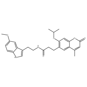 N-[2-(5-methoxy-1H-indol-3-yl)ethyl]-3-[4-methyl-2-oxo-7-(propan-2-yloxy)-2H-chromen-6-yl]propanamide Structure