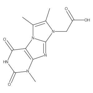 2-(1,6,7-Trimethyl-2,4-dioxo-1,3,5-trihydro-4-imidazolino[1,2-h]purin-8-yl)ace tic acid结构式