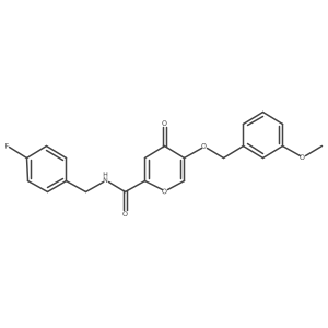 N-(4-fluorobenzyl)-5-((3-methoxybenzyl)oxy)-4-oxo-4H-pyran-2-carboxamide结构式