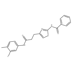 N-(4-(3-((3-fluoro-4-methylphenyl)amino)-3-oxopropyl)thiazol-2-yl)benzamide Structure